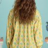 Women's Green Boho Floral Print Frilly Detail Puff Sleeve Shirt - Image 3