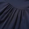 Elegant Navy Blue Plus Size Dress with Collared V Neck and Flutter Sleeves - Image 20