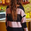 Women's Pink Stripe Color Block Long Sleeve Top with Number 22 Print - Casual Game Day Shirt - Image 3