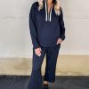 Women's Black Textured Jacquard Quarter Zip Top and Crop Pants Set - Cozy & Chic Lounge Wear - Image 5