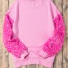 Women's Pink Nutcracker Graphic Sequin Patchwork Long Sleeve Top - Festive Holiday Fashion - Image 6