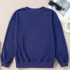 Women's Navy Blue Drop Shoulder Crewneck Pullover Sweatshirt - Cozy & Casual - Image 13