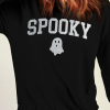 Women's Spooky Black Crew Neck Halloween Ghost Print Sweatshirt - Image 7