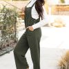 Women's Jungle Green Loose Fit Corduroy Overall with Pockets - Image 8