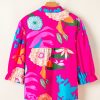 Women's Elegant Rose Blooming Flower Print Ruffled Puff Sleeve Blouse - Image 15