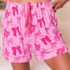 Women's Pink Bow Print Half Sleeve Shirt and Shorts Pajamas Set - Image 4
