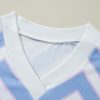 Women's Sky Blue Zigzag Striped Print V Neck Oversized Long Sleeve Top - Image 7