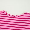 Women's Sachet Pink Striped Print Crew Neck Drop Shoulder Sweatshirt - Image 11