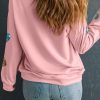 Women's Pink Sequin Heart Graphic Sweatshirt - Romantic Letters for Valentine's Day - Image 8