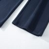 Women's Navy Blue Solid Color Active Set - Collared Sweatshirt and High Waist Pants - Image 13