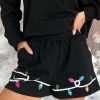 Women's Black Sequin Merry Graphic Pullover and Shorts Outfit - Image 10