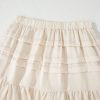 Women's Beige Tiered Ruffled Hemline Mini Skirt with Elastic Waist - Image 11