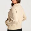 Women's Parchment Quarter Zip Stand Neck Kangaroo Pocket Sweatshirt - Image 2