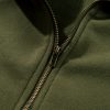 Women's Moss Green Fleece Lined Half Zip Hoodie with Kangaroo Pockets - Image 14