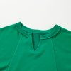 Plus Size Women's Bright Green Exposed Seam Drop Shoulder Sweatshirt - Image 7