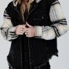 Women's Black Plaid Sleeve Hooded Denim Jacket - Stylish Fall Outerwear - Image 9