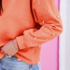Women's Blossom Pearled Sleeves Drop Shoulder Round Neck Pullover Sweatshirt - Image 7