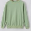 Women's Smoke Green Crewneck Pullover Sweatshirt with Drop Shoulder - Image 9