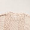 Women's Pale Khaki Solid Color Cable Knit Ribbed Loose Sweater - Cozy and Stylish - Image 10