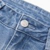 Women's Beau Blue Vintage Stitching Raw Hem Flared Jeans - Image 8