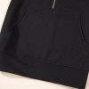 Women's Black Textured Quarter Zip Top and Drawstring High Waist Shorts Set - Image 13