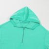 Women's Oversized Aruba Blue Hoodie with Kangaroo Pocket and Half Zipper - Image 10