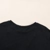 Women's Black Pearl Beaded Drop Shoulder Crewneck T-Shirt - Trendy Casual Tee - Image 16