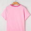 Women's Pink Two Tone Half Button Collared T-Shirt - Casual Elegance - Image 10