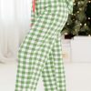 Women's Light Green Christmas Plaid Print Jumpsuit Pajama Set - Image 8