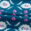 Women's Blue Retro Floral Print Ruffle Short Sleeve Mini Dress - Image 17
