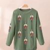 Women's Grass Green Christmas Nutcracker Graphic Corded Pullover Sweatshirt - Image 8