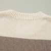 Women's Simply Taupe Colorblock Loose Pullover Sweater - Cozy Casual Knit - Image 7