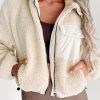 Women's Jet Stream Zip-Up Hooded Sherpa Jacket with Pocket - Image 9
