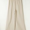 Women's Apricot Loop Drawstring Casual Wide Leg Pants with Pockets - Image 6