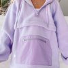 Women's Lavendula Fuzzy Patch Pocket Drawstring Hoodie - Image 3