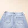 Women's Beau Blue High Waist Plus Size Denim Shorts with Folded Edge Detail - Image 7