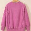 Women's Bright Pink Sherpa Oversized Drop Shoulder Sweatshirt - Image 8