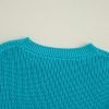 Women's Turquoise Ruffled Eyelet Bubble Sleeve Knit Sweater - Image 20