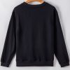 Women's Black Plain Drop Shoulder Crewneck Pullover Sweatshirt - Image 10