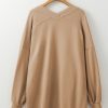 Women's Light French Beige Knit Cardigan with Exposed Seams and Pockets - Image 6