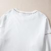 Women's White Rainbow Contrast Trim Drop Shoulder Pullover Sweatshirt - Image 8