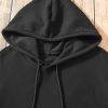 Women's Black Fleece Lined Kangaroo Pocket Hoodie - Image 17