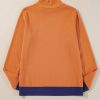 Women's Straw Yellow Color Contrast Edge Mock Neck Slim Fit Sweater - Image 9