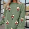 Women's Grass Green Christmas Nutcracker Graphic Corded Pullover Sweatshirt - Image 2
