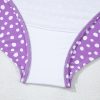 Women's Plus Size Purple Polka Dot Print Ruffled Knotted V Neck Tankini Set - Image 24