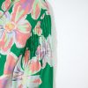 Women's Green Floral Print Button Up Pleated Puff Sleeve Loose Shirt - Image 10