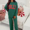 Women's Evergreen JOLLY Corded Long Sleeve Top and Pockets Pants Set for Cozy Lounging - Image 2