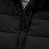 Women's Sleek Black Plush Quilted Zip Puffer Vest - Image 18