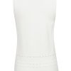 Elegant Women's White U Neck Eyelet Accent Sweater Vest - Image 23