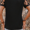 Elegant Women's Black Flora Lace Patchwork Crew Neck T-Shirt with Mesh Puff Sleeves - Image 3